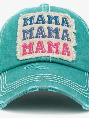Teal "MAMA" Patch Baseball Cap